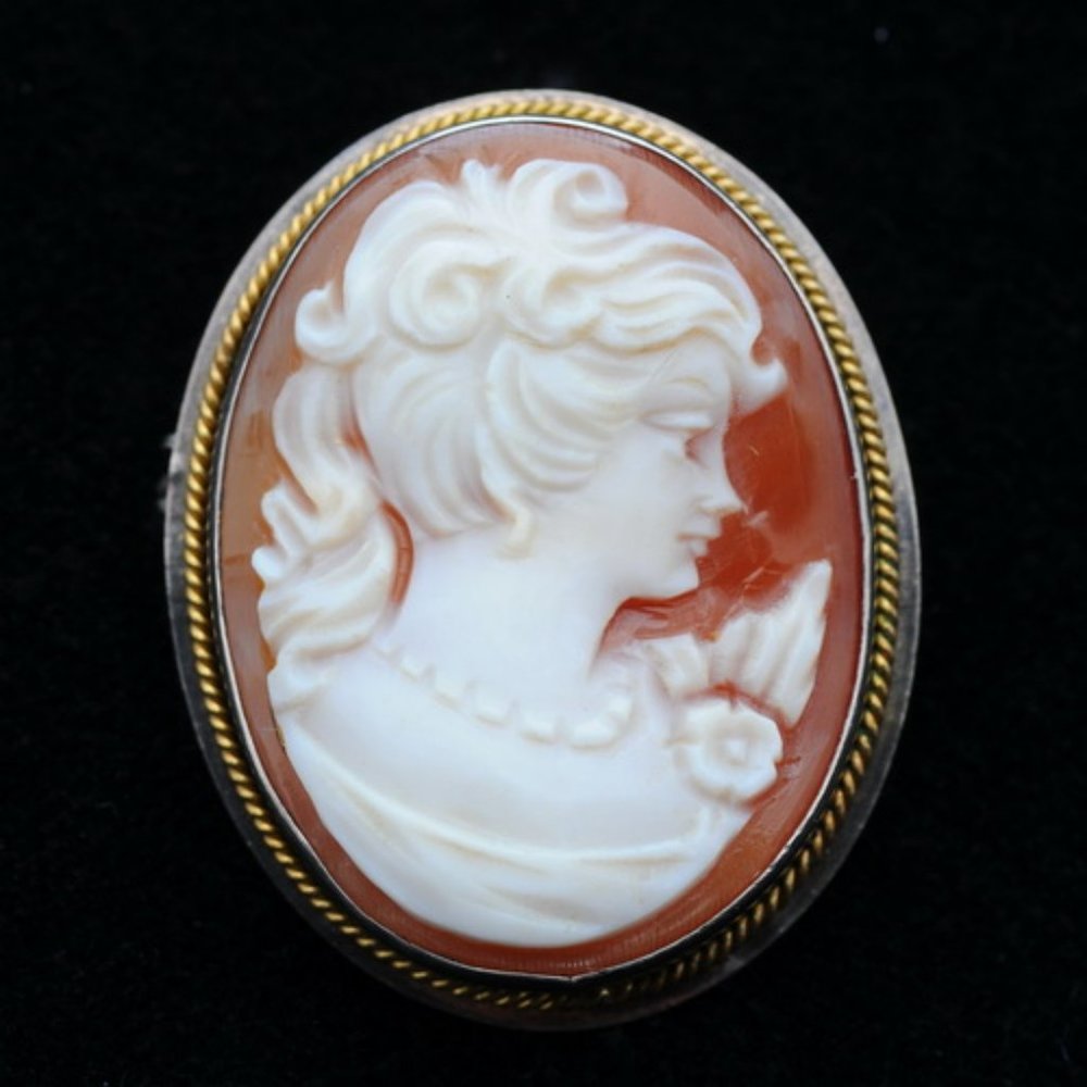 Italian Cameo Silver Pendant and Pin